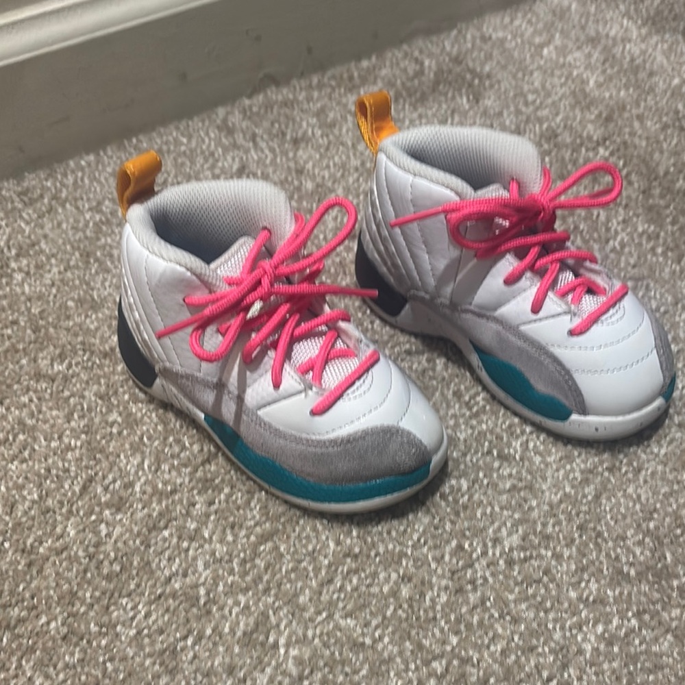 Jordan White and Blue Sneakers Athletic Style
